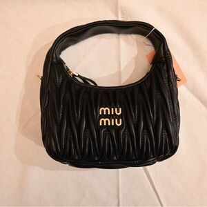 Miu Miu Wander Matelassé Nappa Leather Hobo Bag
